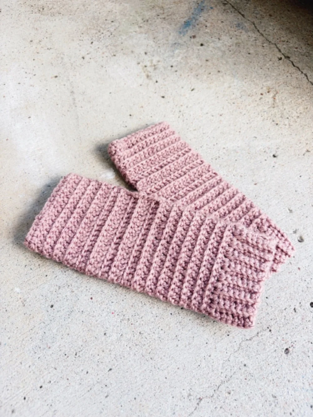 Handmade Crocheted Sparkly Pink Fingerless Gloves